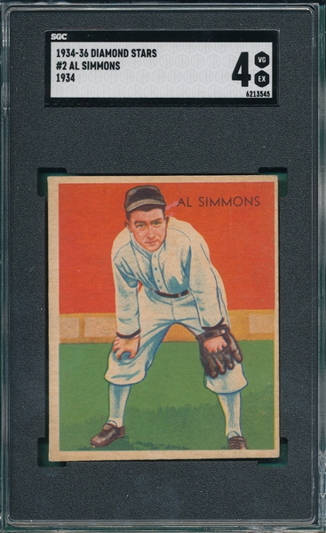 1934-36 Diamond Stars #02 Al Simmons SGC 4