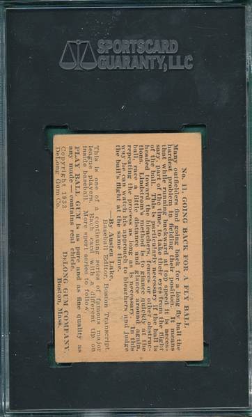 1933 DeLong #11 Freddie Lindstrom SGC 1.5 *Presents Much Better*