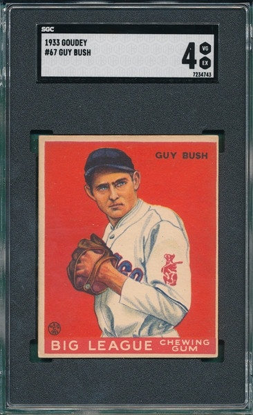 1933 Goudey #67 Guy Bush SGC 4