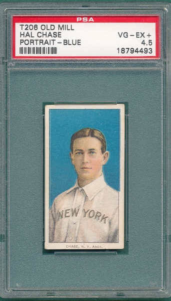1909-1911 T206 Chase, Port., Blue, Old Mill Cigarettes PSA 4.5