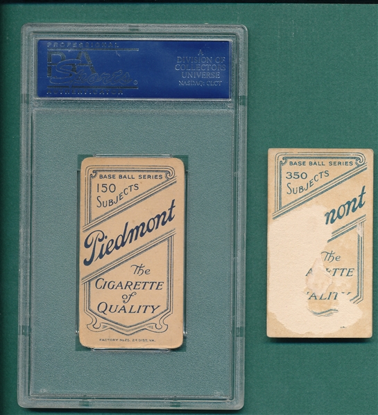 1909-1911 T206 Cree & Manning PSA 2, Piedmont Cigarettes, Lot of (2)