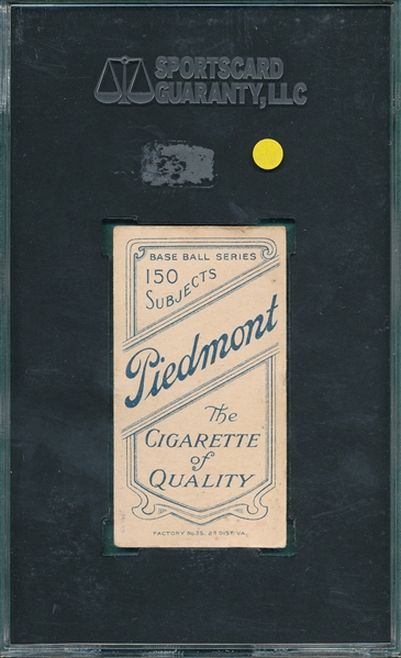 1909-1911 T206 Kleinow, Bat, NY, Piedmont Cigarettes, SGC 30