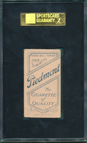1909-1911 T206 Demmitt, NY, Piedmont Cigarettes, SGC 40