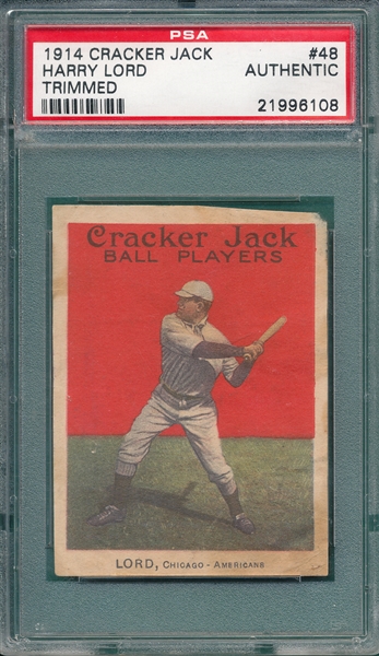 1914 Cracker Jack #48 Harry Lord PSA Authentic