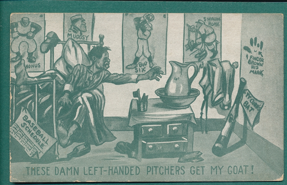 1910s These Damn Left Handed Pitchers Get My Goat W/ Honus, Brown & Cobb's Bat