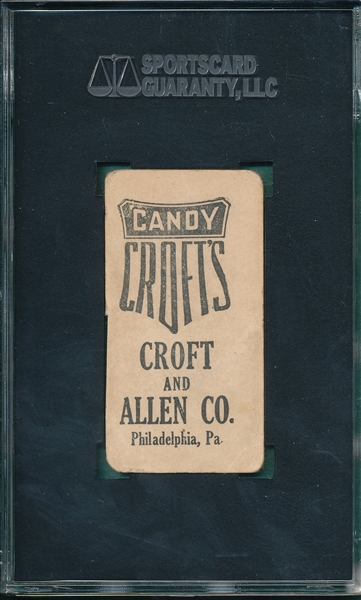 1909 E92 Bender, Striped Hat, Croft's Candy SGC Authentic