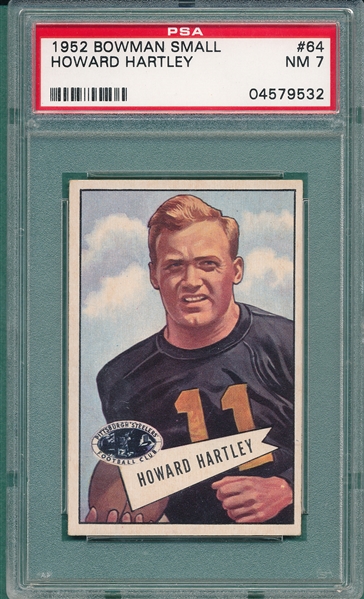 1952 Bowman Small FB #64 Howard Hartley PSA 7