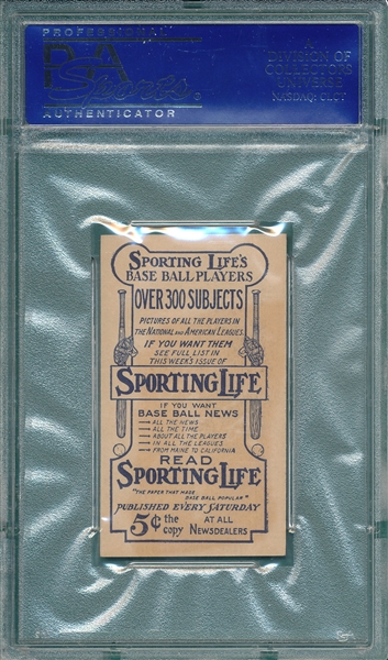 1911 M116 Walsh, Jimmy, White, Sporting Life, PSA 4
