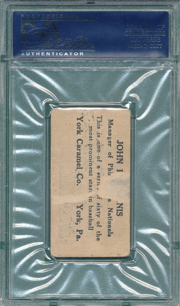 1927 E210-1 #60 McInnis York Caramel PSA 1
