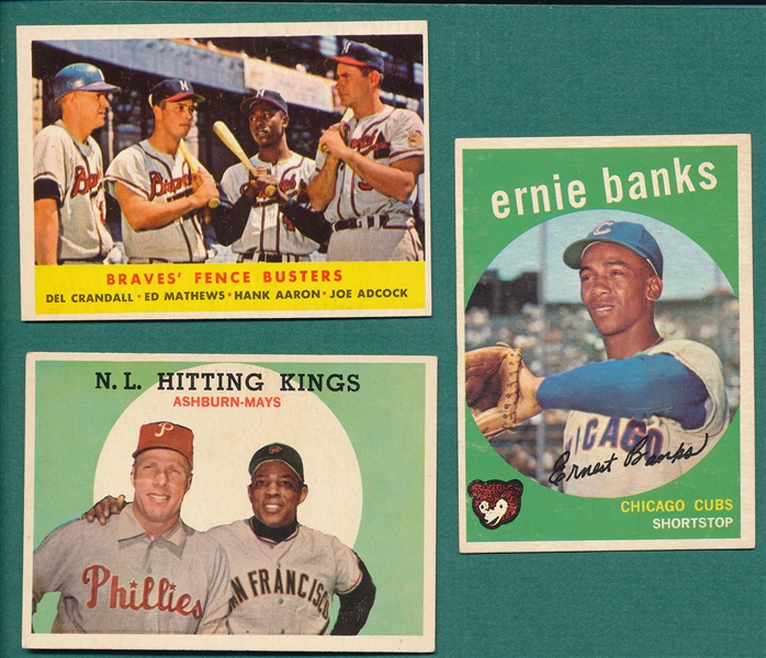 1958-60 Topps Lot of (14) W/ Aaron & Mays