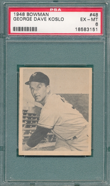 1948 Bowman #48 Dave Koslo PSA 6