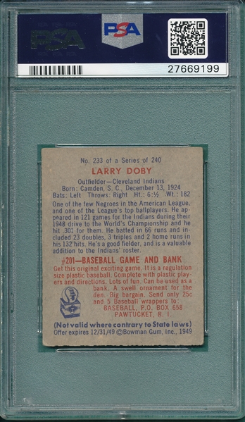 1949 Bowman #233 Larry Doby PSA 5 *Hi #* *Rookie*