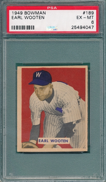 1949 Bowman #189 Earl Wooten PSA 6 *Hi #*