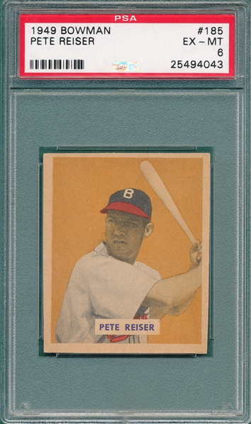 1949 Bowman #185 Pete Reiser PSA 6 *Hi #*