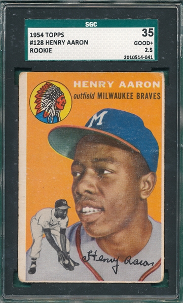 1954 Topps #128 Hank Aaron SGC 35 *Rookie*
