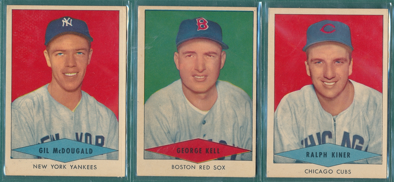 1954 Red Heart Lot of (11) W/ Kiner *Crease Free*