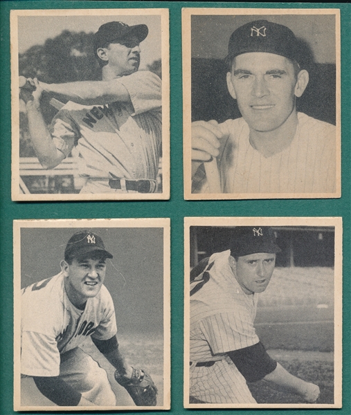 1948 Bowman, Lot of (4) Yankees, W/ Henrich