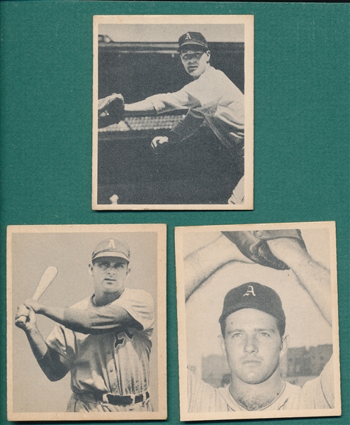 1948 Bowman #15 Joost, #25 McCoskey & #31 McCahan, Lot of (3) Athletics