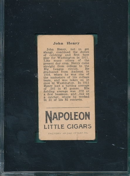 1912 T207 Henry Napoleon Little Cigars SGC 10