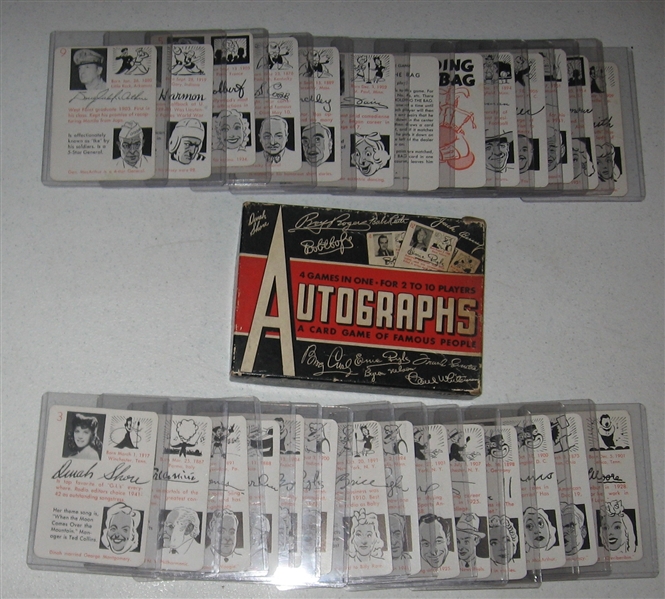 1945c. Autographs, A Card Game Of Famous People Lot of (32) W/ Box
