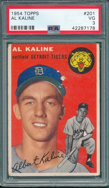 1954 Topps #201 Al Kaline PSA 3 *Rookie*