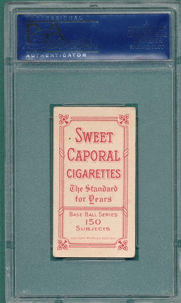 1909-1911 T206 Joe Tinker, Hands On Knees, Sweet Caporal Cigarettes PSA 5