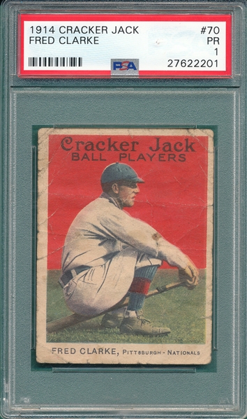 1914 Cracker Jack #70 Fred Clark PSA 1