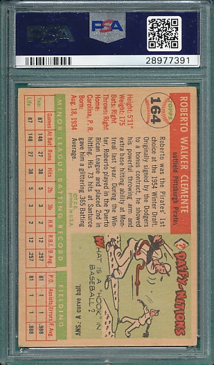 1955 Topps #164 Roberto Clemente PSA 3 *Rookie* *Presents Much Better*