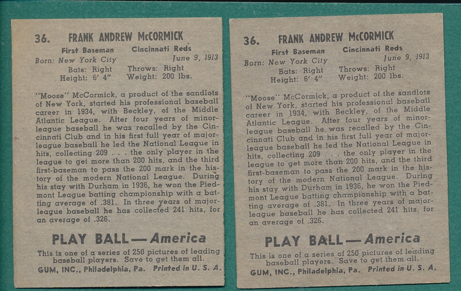 1939 Play Ball Lot of (14) Cincinnati Reds 