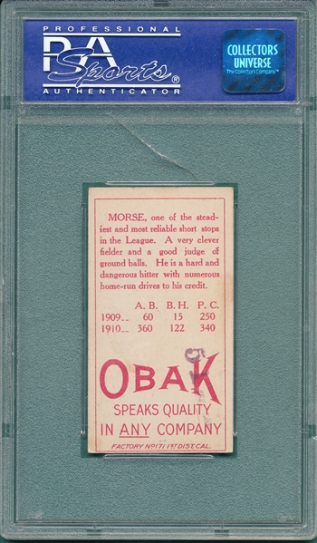 1911 T212-3 Morse Obak Cigarettes PSA 5 (MK)