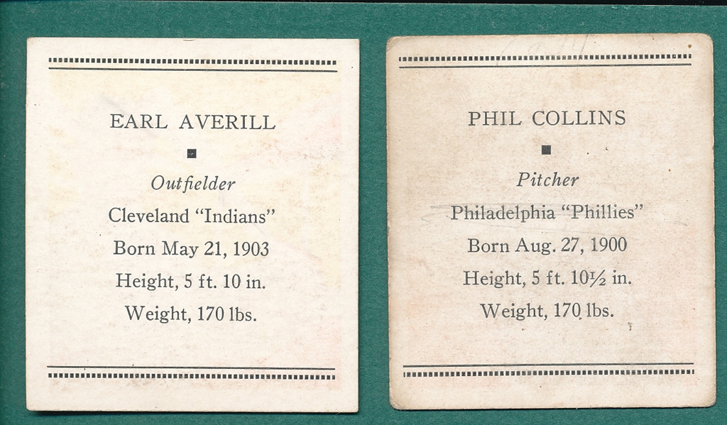 1933 R305 Collins & Averill, Lot of (2)