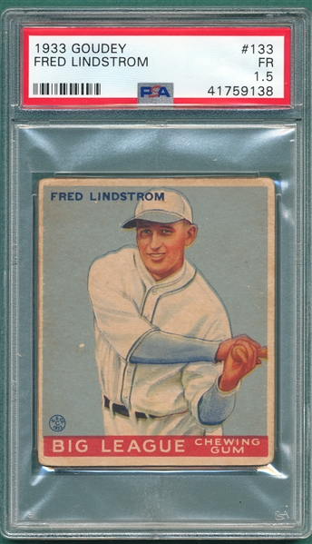 1933 Goudey #133 Fred Lindstrom PSA 1.5