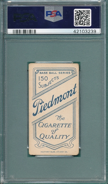 1909-1911 T206 Chase, White Cap, Piedmont Cigarettes PSA 2 (MC)