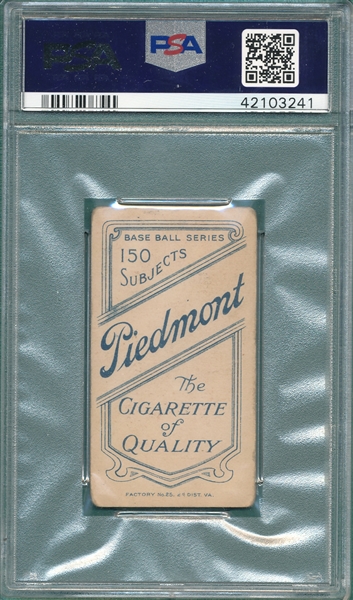 1909-1911 T206 Griffith, Portrait, Piedmont Cigarettes PSA 2