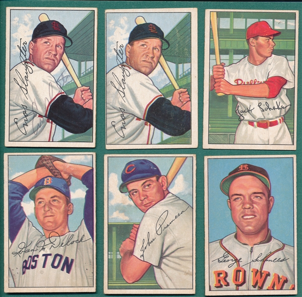 1952 Bowman Lot of (11) W/ (2) Slaughter, High Numbers