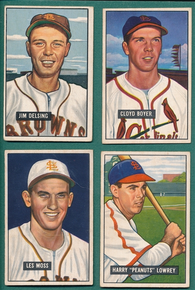 1951 Bowman Lot of (58) W/ #279 Delsing, High Number