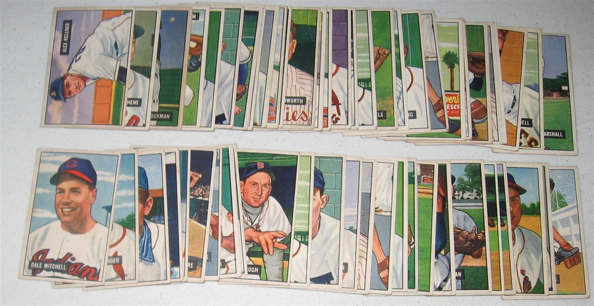 1951 Bowman Lot of (58) W/ #279 Delsing, High Number