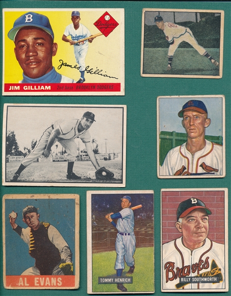 1948-55 Lot of (22) Baseball Cards W/ Berk Ross, Spahn