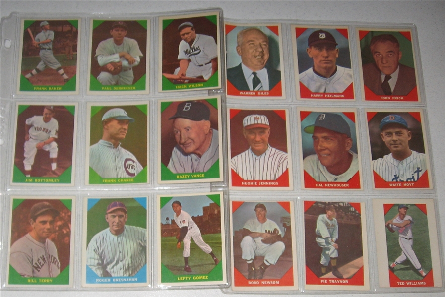 1960 Fleer Baseball Greats Partial Set (46/80) W/ Ted Williams