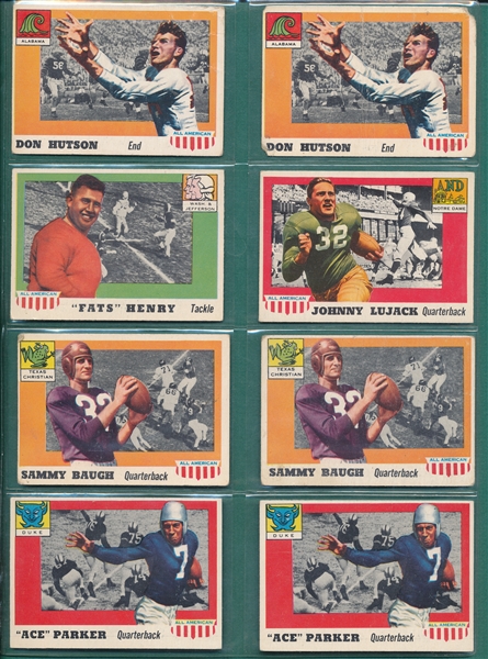 1955 Topps All American Lot of (43) W/ SP's, Baugh (3) & Hutson (2)
