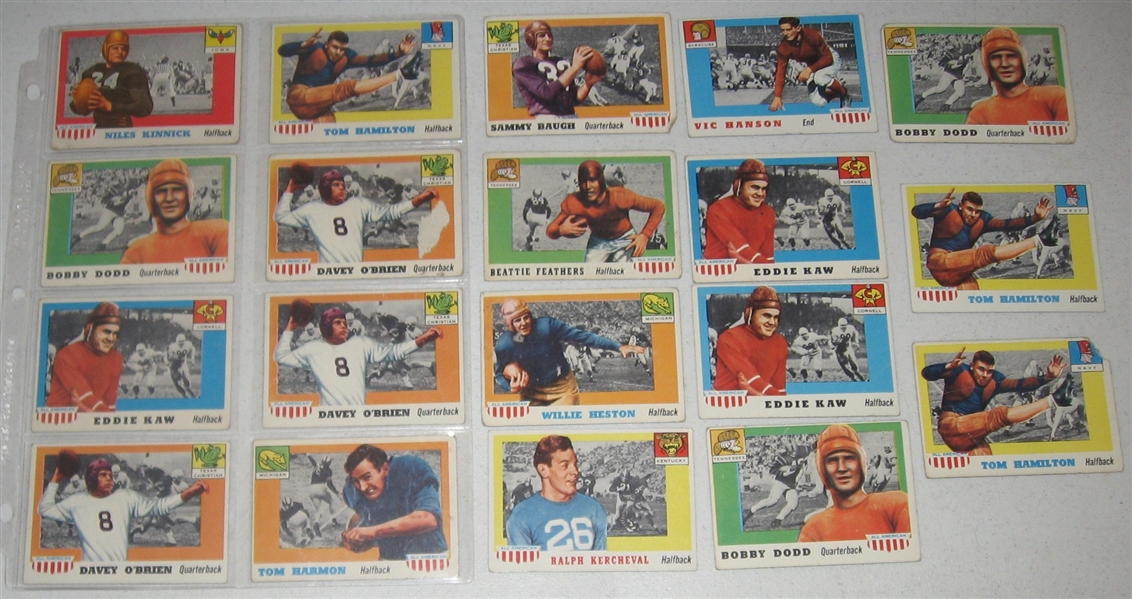 1955 Topps All American Lot of (43) W/ SP's, Baugh (3) & Hutson (2)