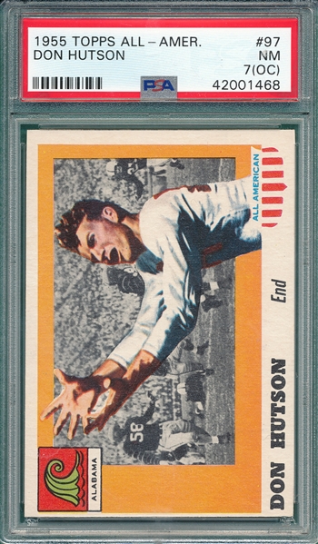 1955 Topps All-American #97 Don Hutson PSA 7 (OC) *SP* *Rookie* 