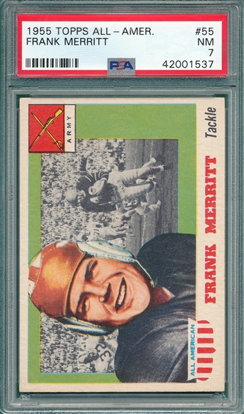 1955 Topps All-American #55 Frank Merritt PSA 7 *SP*