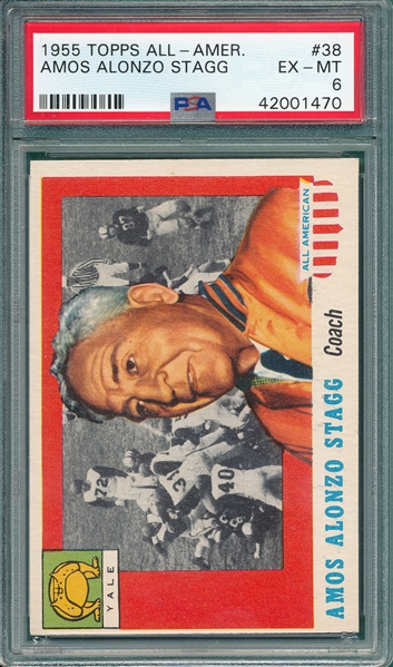 1955 Topps All-American #38 Amos Alonzo Stagg PSA 6