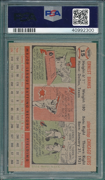 1956 Topps #15 Ernie Banks PSA 7 *Gray*