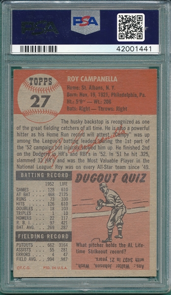 1953 Topps #27 Roy Campanella PSA 6