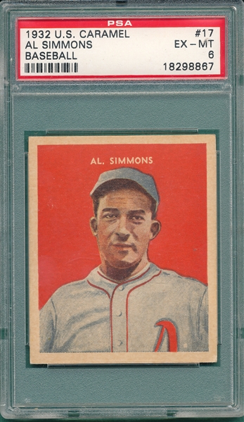 1932 U. S. Caramel #17 Al Simmons PSA 6