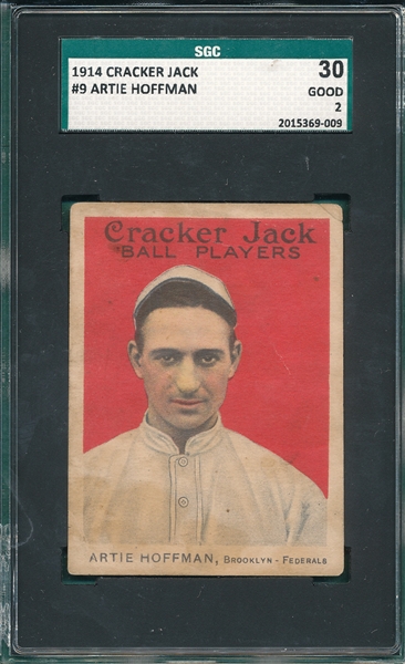 1914 Cracker Jack #9 Artie Hoffman SGC 30 *Federal League*
