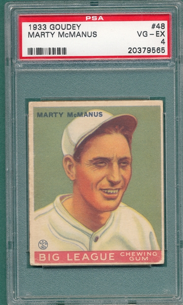 1933 Goudey #48 Marty McManus PSA 4