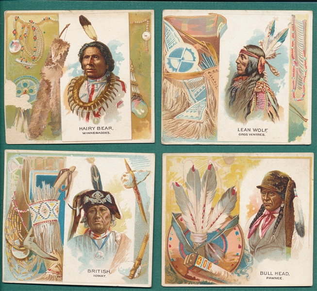1888 N36 The American Indian, Allen & Ginter, Lot of (4) W/ Bull Head